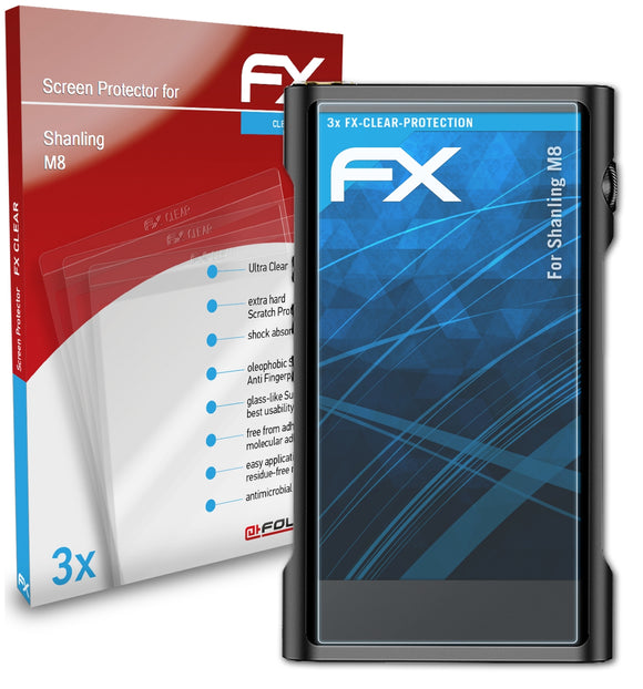 atFoliX FX-Clear Schutzfolie für Shanling M8