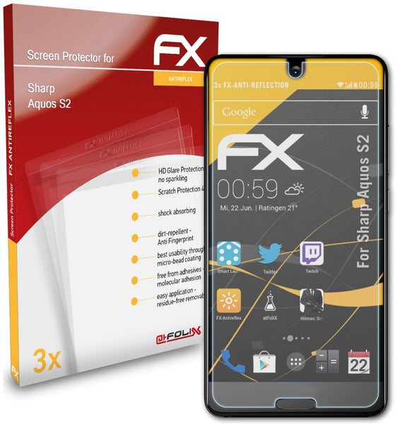 atFoliX FX-Antireflex Displayschutzfolie für Sharp Aquos S2