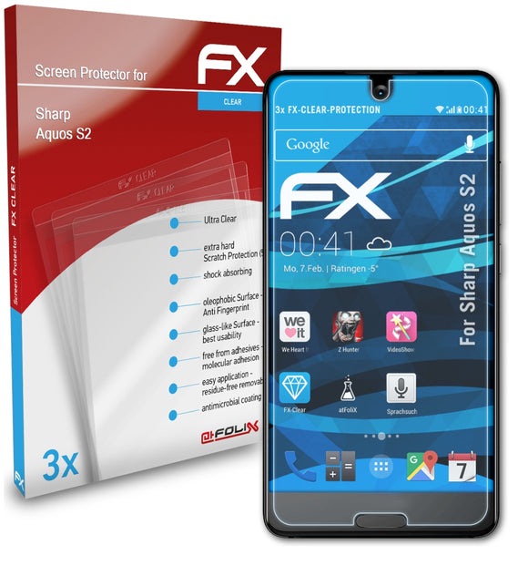 atFoliX FX-Clear Schutzfolie für Sharp Aquos S2