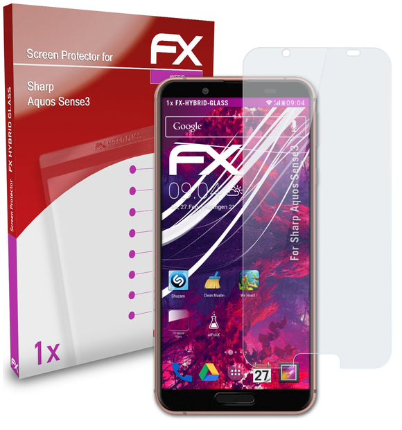 atFoliX FX-Hybrid-Glass Panzerglasfolie für Sharp Aquos Sense3