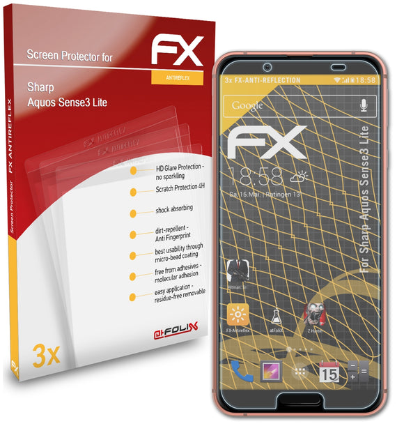 atFoliX FX-Antireflex Displayschutzfolie für Sharp Aquos Sense3 Lite
