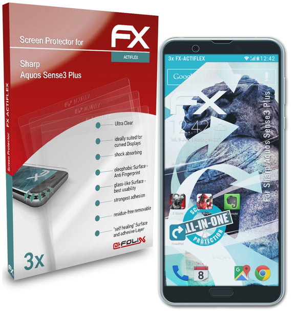 atFoliX FX-ActiFleX Displayschutzfolie für Sharp Aquos Sense3 Plus