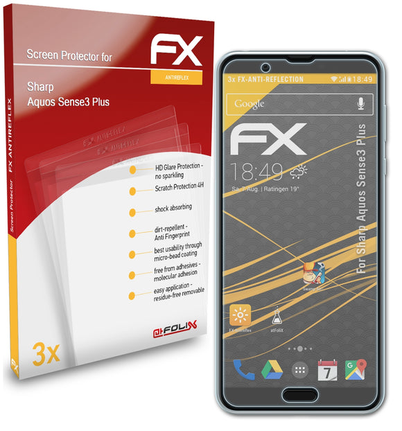 atFoliX FX-Antireflex Displayschutzfolie für Sharp Aquos Sense3 Plus