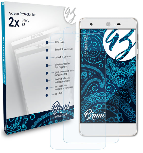 Bruni Basics-Clear Displayschutzfolie für Sharp Z2