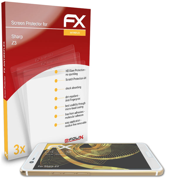atFoliX FX-Antireflex Displayschutzfolie für Sharp Z3