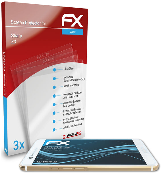 atFoliX FX-Clear Schutzfolie für Sharp Z3
