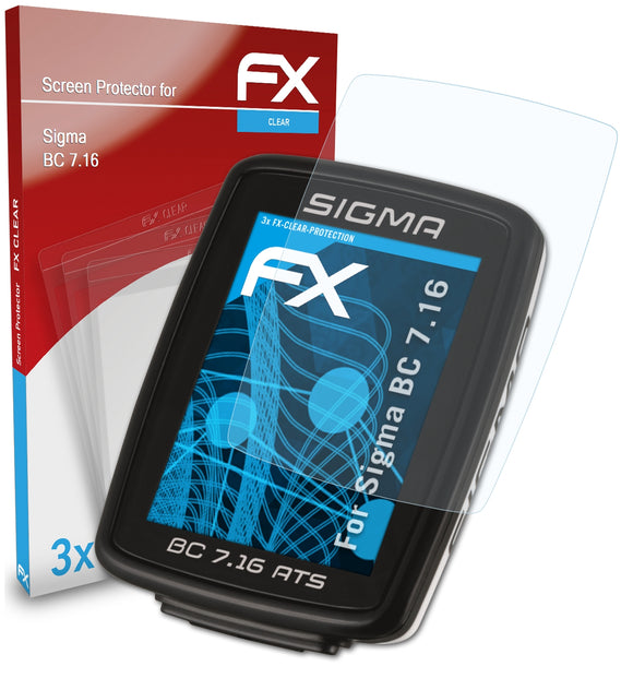 atFoliX FX-Clear Schutzfolie für Sigma BC 7.16