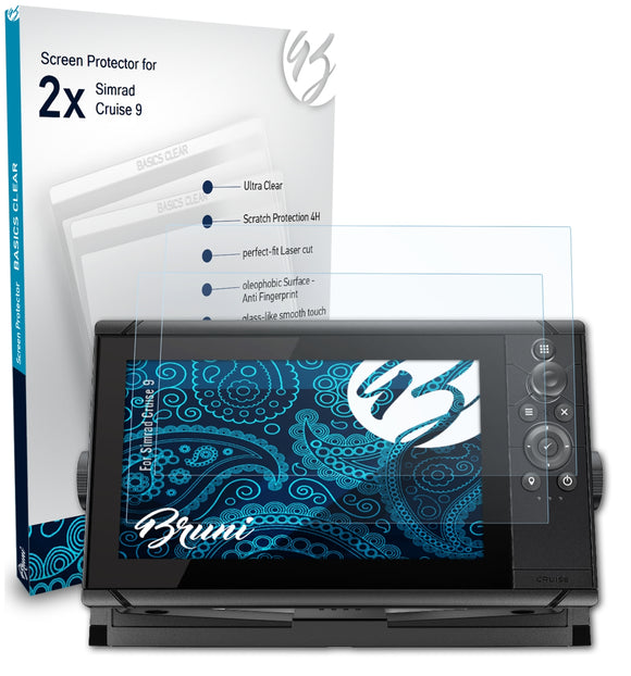 Bruni Basics-Clear Displayschutzfolie für Simrad Cruise 9