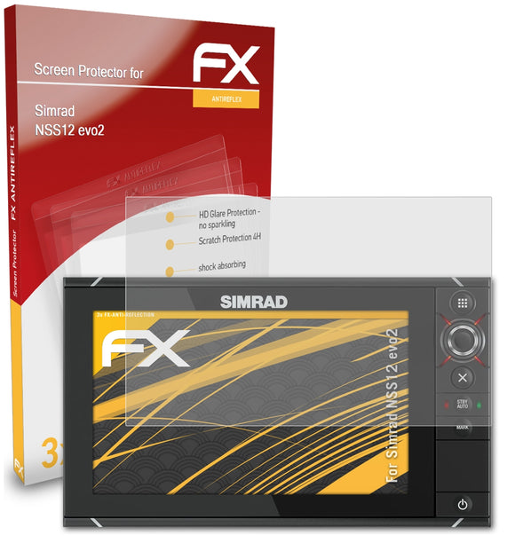 atFoliX FX-Antireflex Displayschutzfolie für Simrad NSS12 evo2