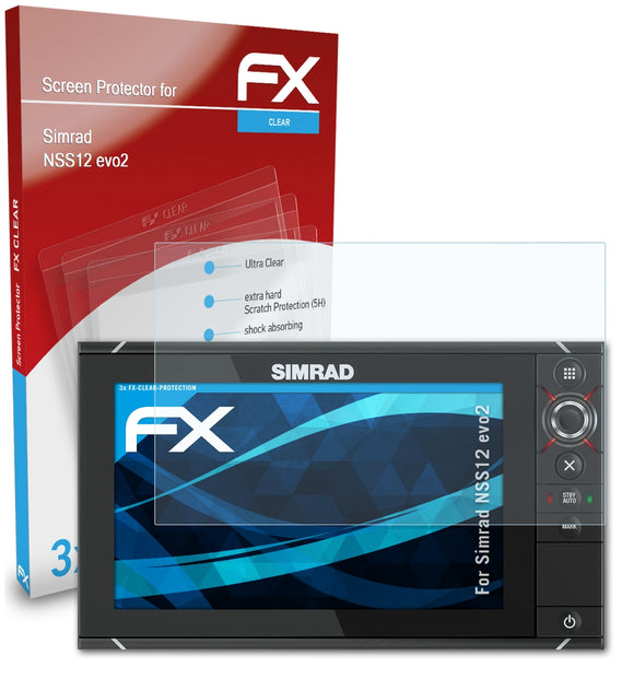 atFoliX FX-Clear Schutzfolie für Simrad NSS12 evo2