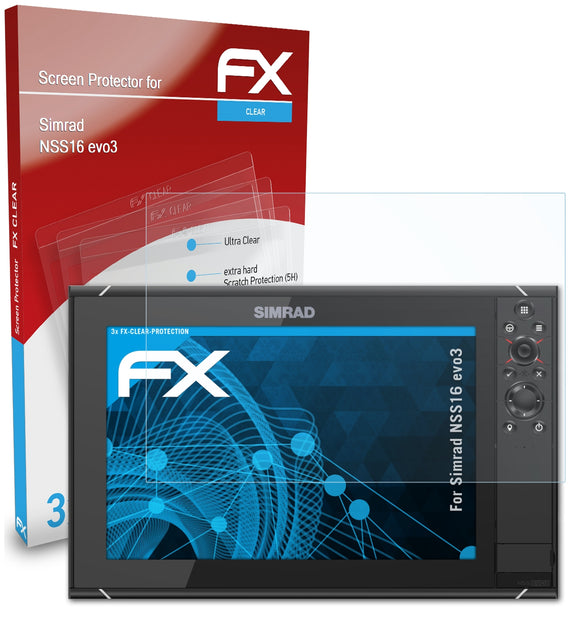atFoliX FX-Clear Schutzfolie für Simrad NSS16 evo3