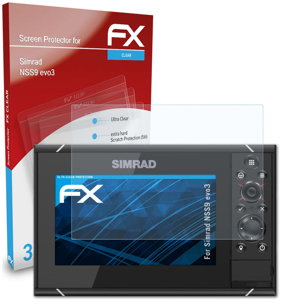 atFoliX FX-Clear Schutzfolie für Simrad NSS9 evo3
