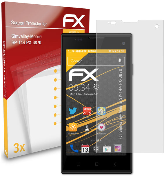 atFoliX FX-Antireflex Displayschutzfolie für Simvalley-Mobile SP-144 (PX-3870)