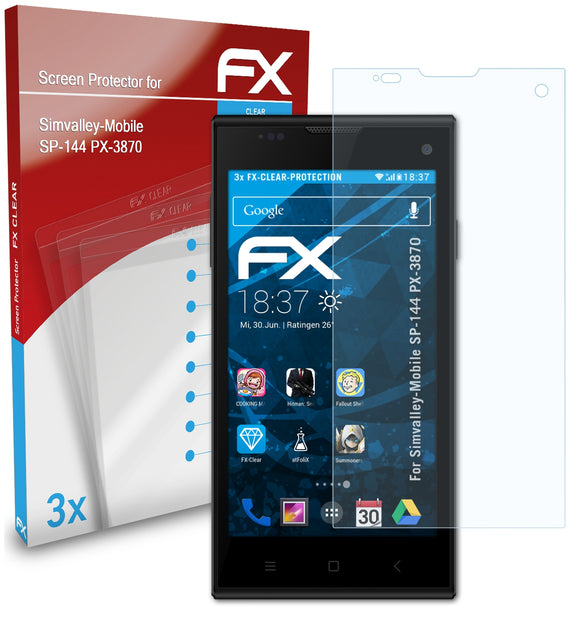 atFoliX FX-Clear Schutzfolie für Simvalley-Mobile SP-144 (PX-3870)