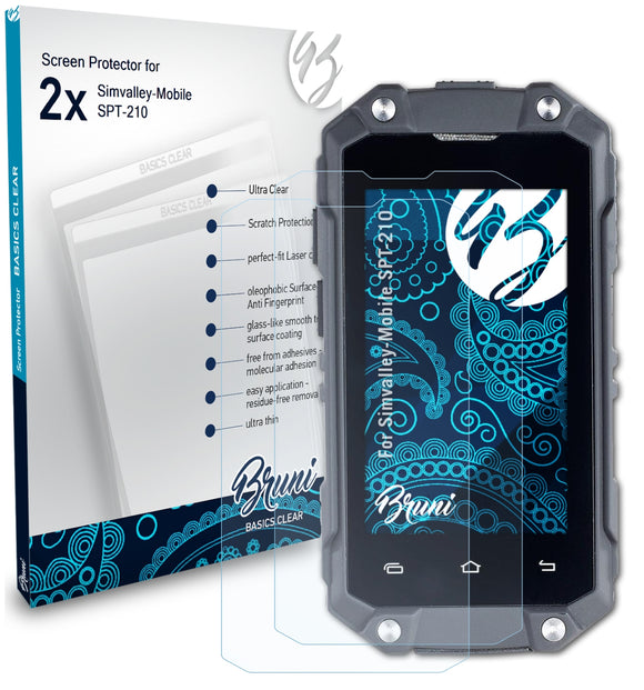 Bruni Basics-Clear Displayschutzfolie für Simvalley-Mobile SPT-210