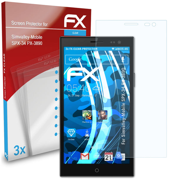 atFoliX FX-Clear Schutzfolie für Simvalley-Mobile SPX-34 (PX-3890)