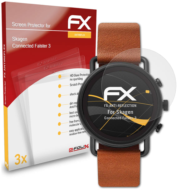 atFoliX FX-Antireflex Displayschutzfolie für Skagen Connected Falster 3