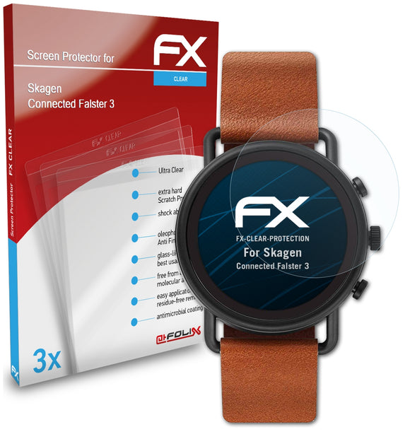 atFoliX FX-Clear Schutzfolie für Skagen Connected Falster 3