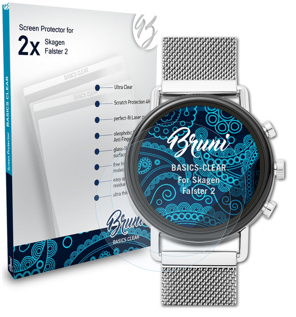Bruni Basics-Clear Displayschutzfolie für Skagen Falster 2