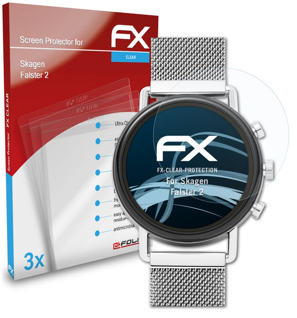 atFoliX FX-Clear Schutzfolie für Skagen Falster 2