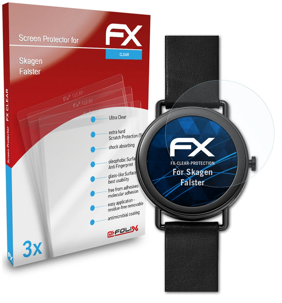 atFoliX FX-Clear Schutzfolie für Skagen Falster