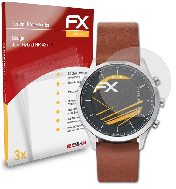 atFoliX FX-Antireflex Displayschutzfolie für Skagen Jorn Hybrid HR (42 mm)