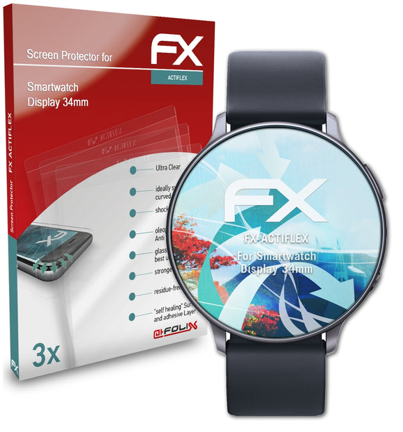 atFoliX FX-ActiFleX Displayschutzfolie für Smartwatch Display (34mm)