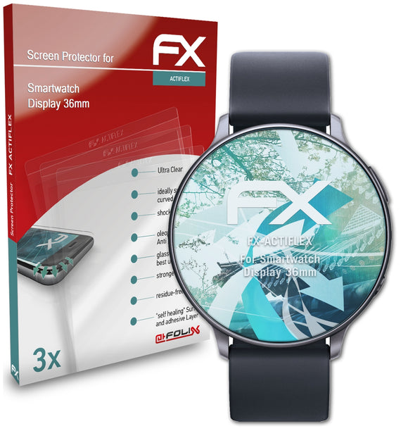 atFoliX FX-ActiFleX Displayschutzfolie für Smartwatch Display (36mm)
