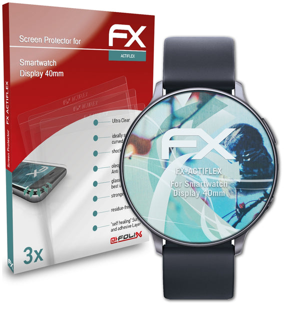 atFoliX FX-ActiFleX Displayschutzfolie für Smartwatch Display (40mm)