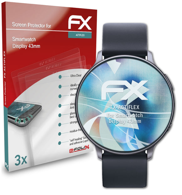 atFoliX FX-ActiFleX Displayschutzfolie für Smartwatch Display (43mm)