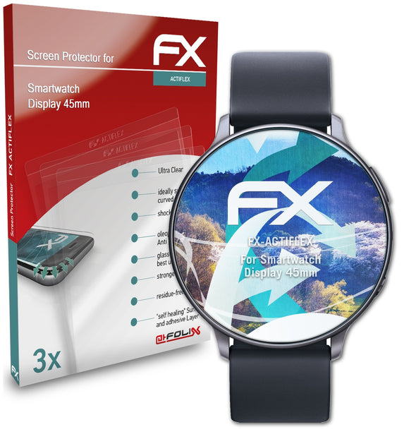 atFoliX FX-ActiFleX Displayschutzfolie für Smartwatch Display (45mm)