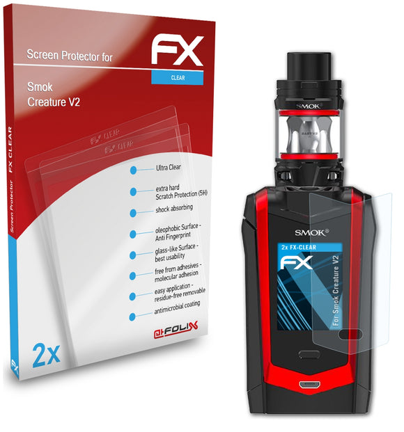 atFoliX FX-Clear Schutzfolie für Smok Creature V2
