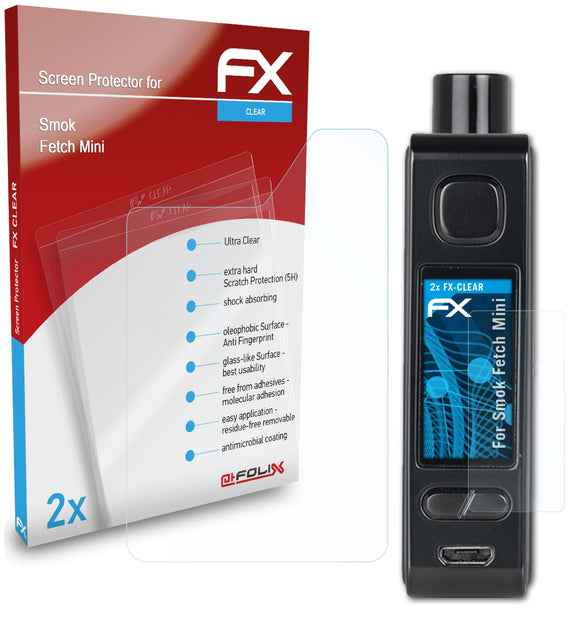 atFoliX FX-Clear Schutzfolie für Smok Fetch Mini