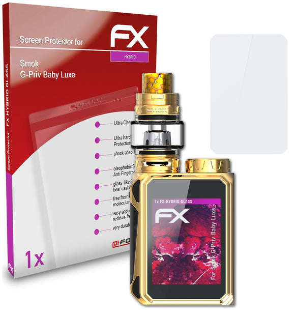 atFoliX FX-Hybrid-Glass Panzerglasfolie für Smok G-Priv Baby Luxe