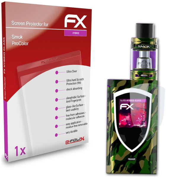atFoliX FX-Hybrid-Glass Panzerglasfolie für Smok ProColor