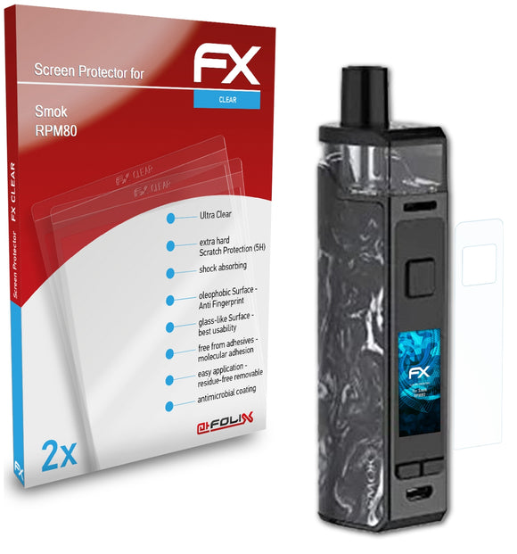 atFoliX FX-Clear Schutzfolie für Smok RPM80