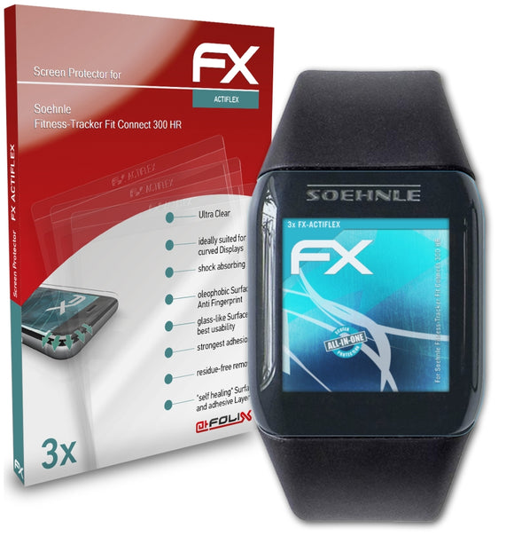 atFoliX FX-ActiFleX Displayschutzfolie für Soehnle Fitness-Tracker Fit Connect 300 HR