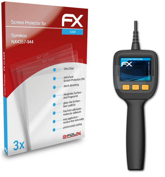 atFoliX FX-Clear Schutzfolie für Somikon NX4357-944
