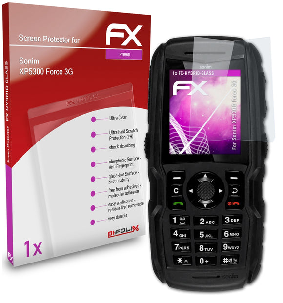 atFoliX FX-Hybrid-Glass Panzerglasfolie für Sonim XP5300 Force 3G