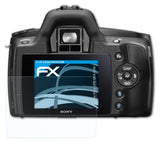 Schutzfolie atFoliX kompatibel mit Sony Alpha a290 DSLR-A290, ultraklare FX (3X)