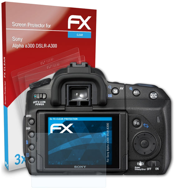 atFoliX FX-Clear Schutzfolie für Sony Alpha a300 (DSLR-A300)