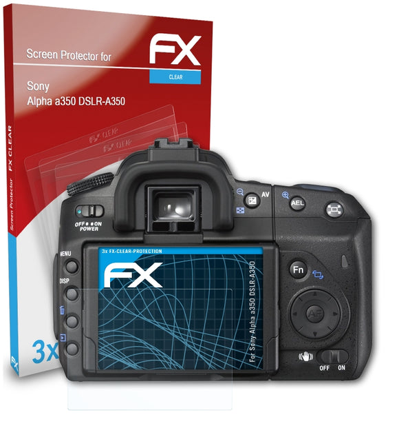 atFoliX FX-Clear Schutzfolie für Sony Alpha a350 (DSLR-A350)