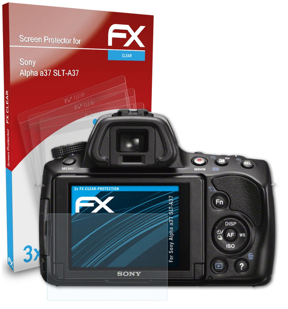 atFoliX FX-Clear Schutzfolie für Sony Alpha a37 (SLT-A37)