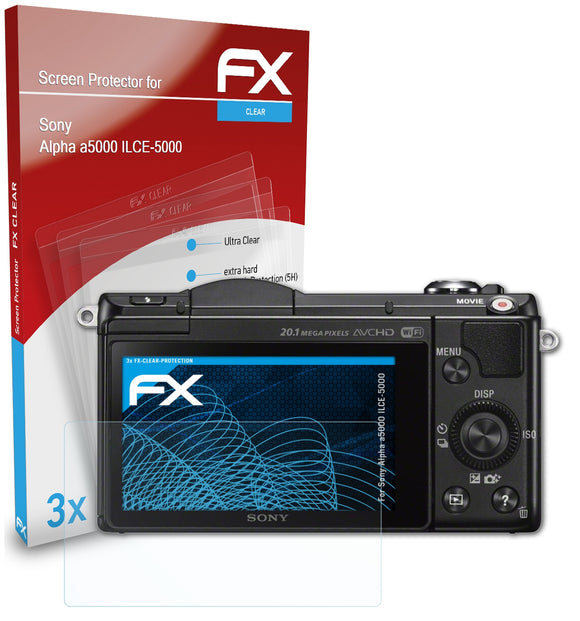 atFoliX FX-Clear Schutzfolie für Sony Alpha a5000 (ILCE-5000)