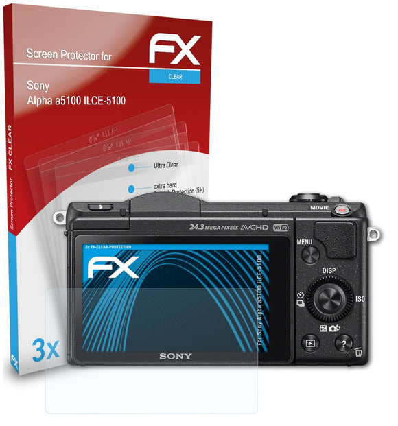 atFoliX FX-Clear Schutzfolie für Sony Alpha a5100 (ILCE-5100)