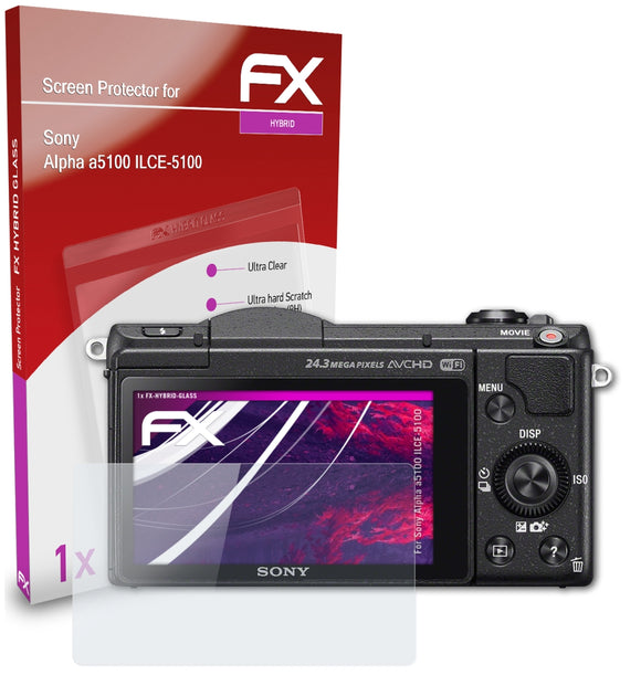 atFoliX FX-Hybrid-Glass Panzerglasfolie für Sony Alpha a5100 (ILCE-5100)