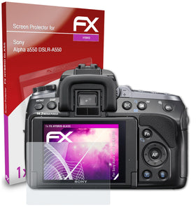 atFoliX FX-Hybrid-Glass Panzerglasfolie für Sony Alpha a550 (DSLR-A550)