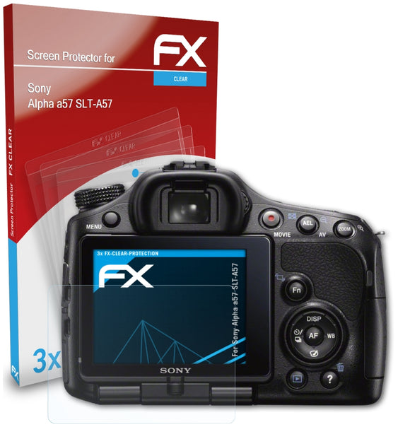 atFoliX FX-Clear Schutzfolie für Sony Alpha a57 (SLT-A57)