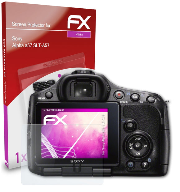 atFoliX FX-Hybrid-Glass Panzerglasfolie für Sony Alpha a57 (SLT-A57)