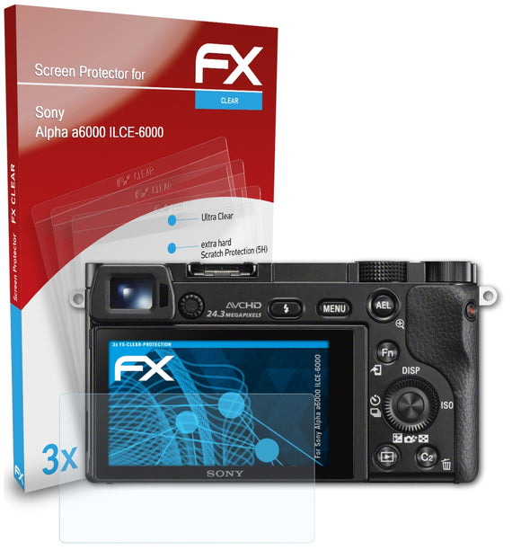 atFoliX FX-Clear Schutzfolie für Sony Alpha a6000 (ILCE-6000)